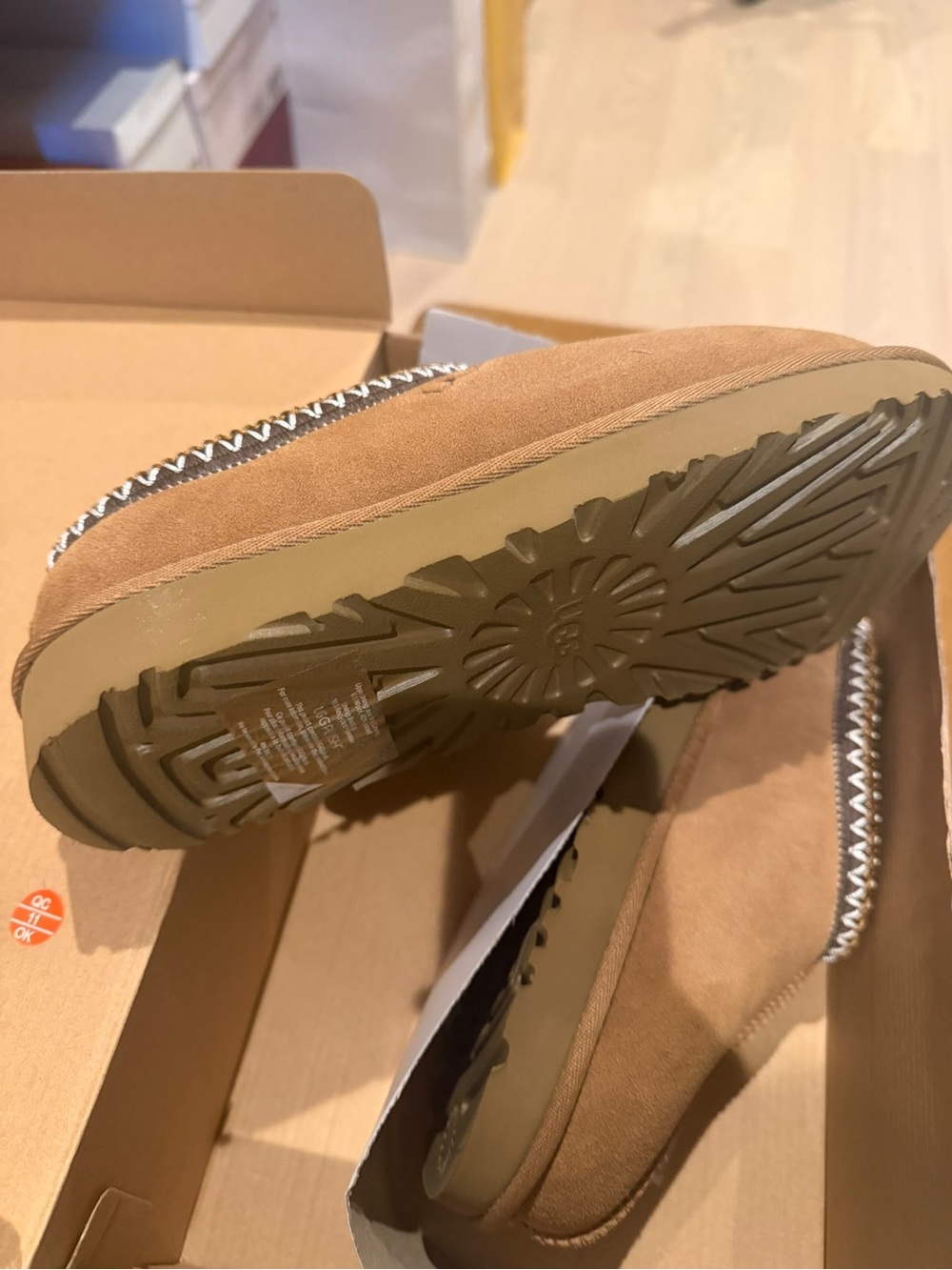 Womenโs Suede Slip-On Moccasin - Tan